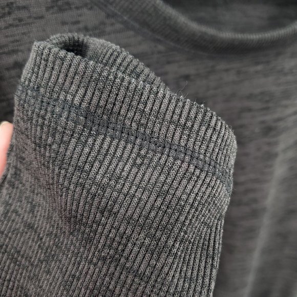 Athleta Blissful Sharkbite Long Sleeve Side Zip Top L Shale Heather Gray - Picture 13 of 16